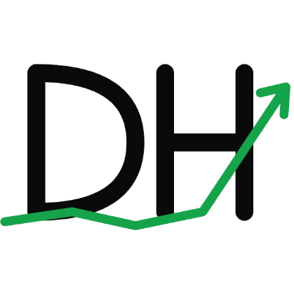 TrueStocks — DH monogram on a rising trend line